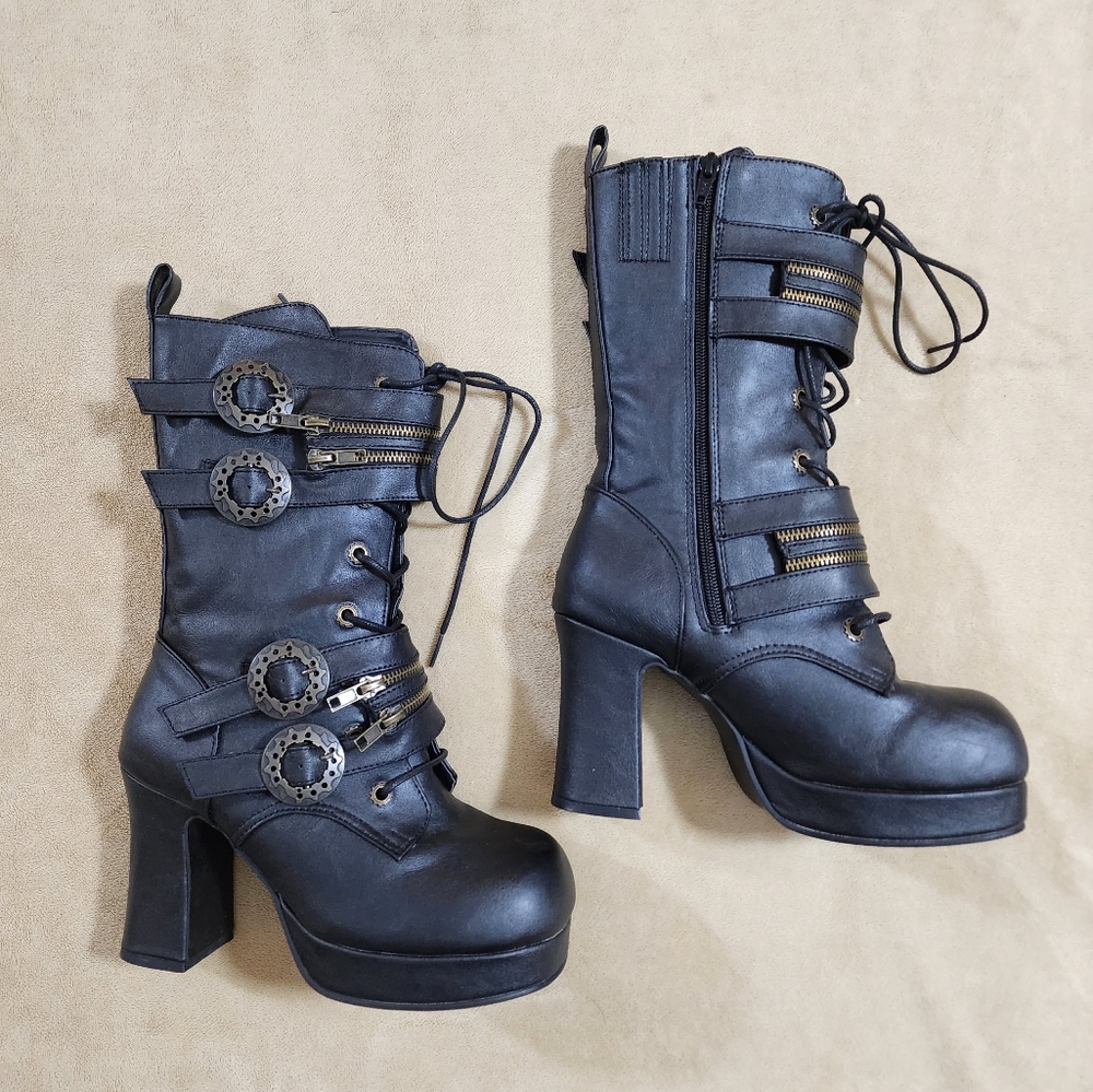 Demonia Black vegan leather boots